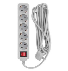 PC PET Сетевой фильтр AP01006-5-GR 5м (5 розеток, EURO, EURO/RUS), серый {619891}