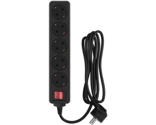 [Сетевые фильтры] PC PET Сетевой фильтр AP01006-1.8-BK 1.8м (5 розеток, EURO, EURO/RUS), черный {619893}