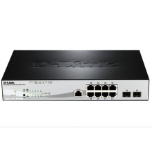 D-Link DGS-1210-10P/ME/A1A Управляемый L2 коммутатор с 8 портами 10/100/1000Base-T и 2 портами 1000Base-X SFP (8 портов PoE 802.3af/at, PoE-бюджет 78 Вт)