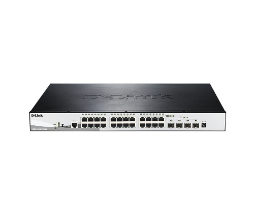 [Сетевое оборудование] D-Link DGS-1510-28XMP/A1A PROJ Управляемый L2+ стекируемый коммутатор с 24 портами 10/100/1000Base-T и 4 портами 10GBase-X SFP+ (24 порта PoE 802.3af/at, PoE-бюджет 370 Вт)