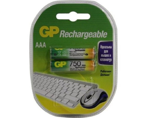 [Аккумулятор] GP ReEnergy 75AAAHC AA, емкость 750 мАч (75AAAHCRGY-2CRCB2) (2 шт. в уп-ке)  аккумулятор (GP75AAAHCRGY-2CRCB2)