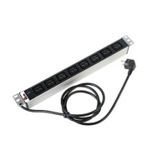 REM Блок розеток Rem-16 с инд., 8 IEC 60320 C19, 16A, алюм., 19