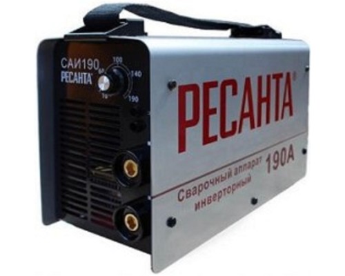 [Ресанта Сварочное оборудование, Инверторы] Ресанта САИ 190 65/2 Сварочный аппарат инверторный [65/2] {154В-242В, макс.5,5кВт, 10А-190А, ПВ 70%, напр. холостого хода 80В, напр. 27В, макс. диаметр электрода 5мм, 4,7 кг} 4606059015185