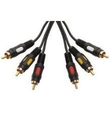 Rexant (17-0212) Шнур 3RCA Plug - 3RCA Plug  1.5М  (GOLD)