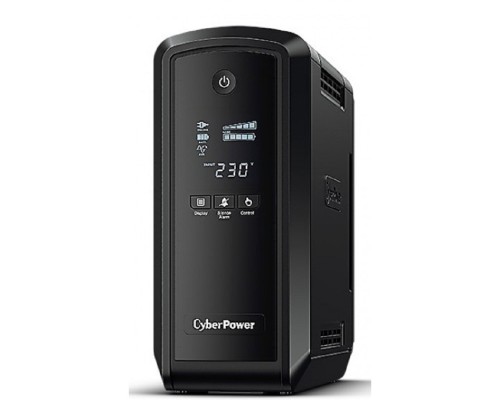 [ИБП] ИБП CyberPower CP900EPFCLCD {Line-Interactive, Tower, 900VA/540W USB/RJ11/45/USB charger A (6 EURO), 12В/9 Ач х 1}