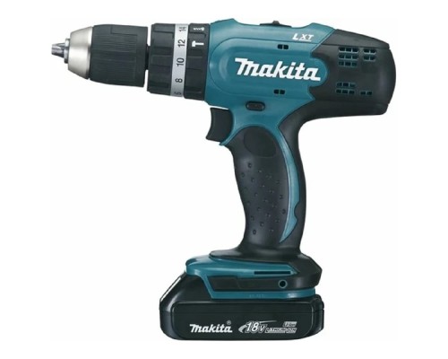 [Дрель, Шуруповерт] Makita DHP453SYE Дрель-шуруповерт аккумуляторная ударная [DHP453SYE] {18В,2х1.5Ач Li-ion,БЗП-13мм,0-4001300обм,4227Нм,1.7кг,чем,совм с 4Ач Li-ion}