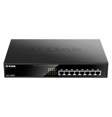 D-Link DGS-1008MP/B1A Неуправляемый коммутатор с 8 портами 10/100/1000Base-T с поддержкой PoE 802.3af/at (PoE-бюджет 125 Вт)