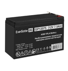 Exegate EP234538RUS Аккумуляторная батарея GP12075/EXG1275 (12V 7.5Ah 1227W, клеммы F2)