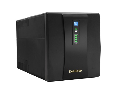 [ИБП] Exegate (EP212521RUS/EP223437RUS) SpecialPro UNB-1500.LED.AVR.4SH.USB (1500VA/950W, LED, AVR, 4*Schuko, USB, батарея 12V 9Ah - 2 шт., Black)