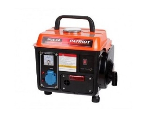 [Генераторы] Генератор бензиновый PATRIOT Max Power SRGE 950 [474103119] {Двигатель: 2т, АИ-92 + масло, 63 сс, 2.0 л.с.; Мощность ном/макс: 0.65/0.8 кВт; Объём бака: 4.2 л; Розетки: 1 евро 16А; Вес: 17.2 кг;}