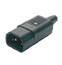 Hyperline CON-IEC320C14 Разъем IEC 60320 C14 220В 10A на кабель (плоские выступающие штыревые контакты в пластиковом обрамлении), прямой