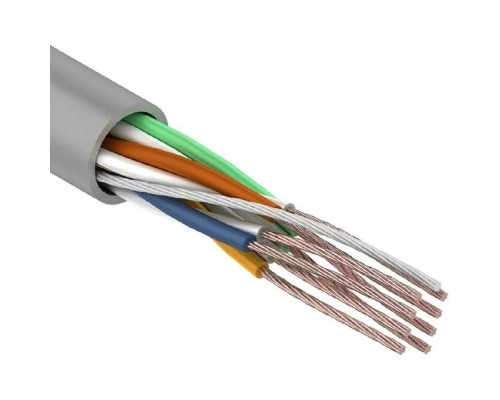 [Неэкранированная витая пара (бухты)] Rexant (01-0044) Кабель витая пара U/UTP, CAT 5e, PVC, 4PR, 24AWG, INDOOR, STRANDED, серый, 305м