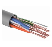 PROconnect (01-0043-3-25) Кабель витая пара омедненный, U/UTP, CCA, CAT 5e, PVC, 4PR, 24AWG, INDOOR, SOLID, серый, 25м