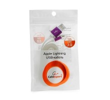 Gembird Кабель USB 2.0 Cablexpert CC-ApUSBp1m, AM/Lightning 8P, 1м, силиконовый шнур, разъемы фиолетовый металлик, пакет
