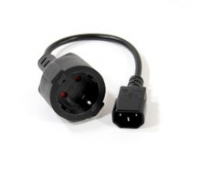VCOM CE002-CU0.75-0.15M Кабель-переходник UPS->розетка VCOM (IE-320 C14 to Socket Type-F) 3Gx0,75mm VDE <CE002> [04895182274068]