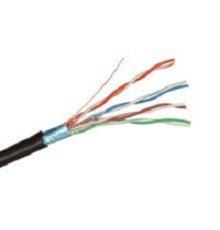 Exegate EX241488RUS Кабель FTP 4 пары кат.5e Exegate 100% медь,24AWG, экран, для внешней прокладки, с тросом, 305м, черный PE