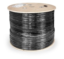 Exegate EX190974RUS Кабель UTP 4 пары кат.5e Exegate 100% медь, 24AWG, для внешней прокладки, с тросом, 305м, черный PE
