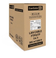 Exegate EX186134RUS Кабель UTP 4 пары кат.6 Exegate CCA, 23AWG, 305м pullbox, серый
