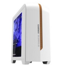 GameMax [H601W(B)] Корпус GameMax  (голубая подсветка,без БП)