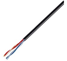Rexant (01-0025) Кабель витая пара U/UTP, CAT 5e, PE, 2PR, 24AWG, OUTDOOR, SOLID, черный, 305м