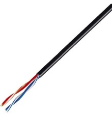 Rexant (01-0025) Кабель витая пара U/UTP, CAT 5e, PE, 2PR, 24AWG, OUTDOOR, SOLID, черный, 305м