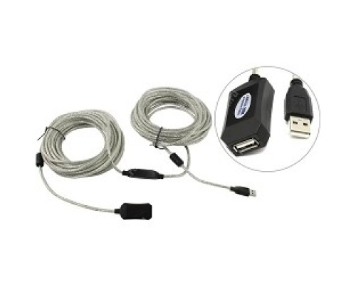 [кабели] Aopen/Qust Кабель-адаптер USB2.0-repeater, удлинительный активный <Am-->Af> 20м (ACU823-20M) [6938510851345]