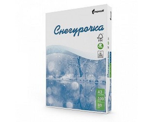 [бумага] Бумага офисная СНЕГУРОЧКА 96% А4 80г/м 500л (отпускается коробками по 5 пачек в коробке)