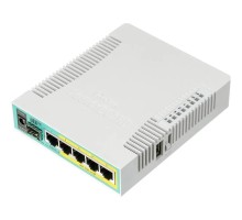 MikroTik RB960PGS Маршрутизатор hEX PoE, 1х SFP, 128MB RAM, 5x Gigabit LAN, USB, plastic case and PSU