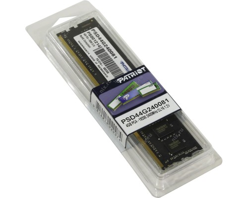 [Модуль памяти] Patriot DDR4 DIMM 4GB PSD44G240081 PC4-19200, 2400MHz