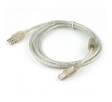 Cablexpert Кабель USB 2.0 Pro, AM/BM, 1,8м, экран, феррит.кольцо, прозрачный (CCF-USB2-AMBM-TR-6)