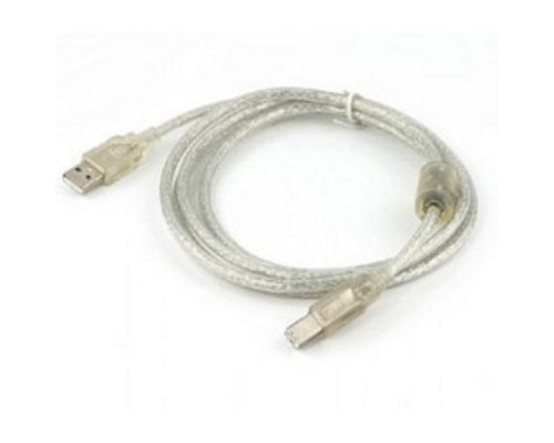 [кабели] Cablexpert Кабель USB 2.0 Pro, AM/BM, 1,8м, экран, феррит.кольцо, прозрачный (CCF-USB2-AMBM-TR-6)
