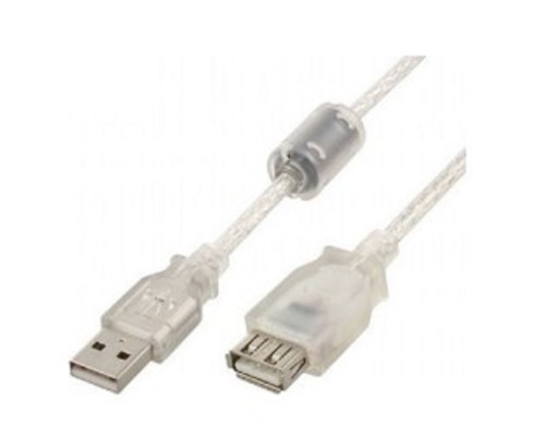 [кабели] Cablexpert Кабель удлинитель USB2.0 Pro, AM/AF, 1,8м, экран, 2 феррит.кольца, прозрачный (CCF-USB2-AMAF-TR-6)