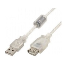 Cablexpert Кабель удлинитель USB2.0 Pro, AM/AF, 2м, экран, 2 феррит.кольца, прозрачный (CCF-USB2-AMAF-TR-2M)