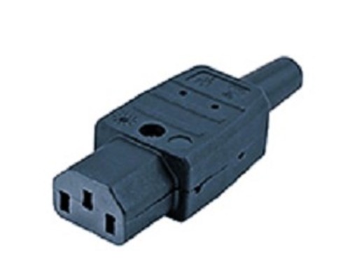 [Монтажное оборудование] Hyperline CON-IEC320C13 Разъем IEC 60320 C13 220В 10A на кабель (плоские контакты внутри разъема), прямой