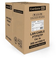 Exegate EX256747RUS Кабель UTP 4 пары кат.5e Exegate CCA, 24AWG, LSZH, бухта 305м, оранжевый
