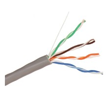 Exegate EX256748RUS Кабель UTP 4 пары кат.5e Exegate бескислородная медь,24AWG, FLUKE® test pass, бухта 305м, серый, PVC