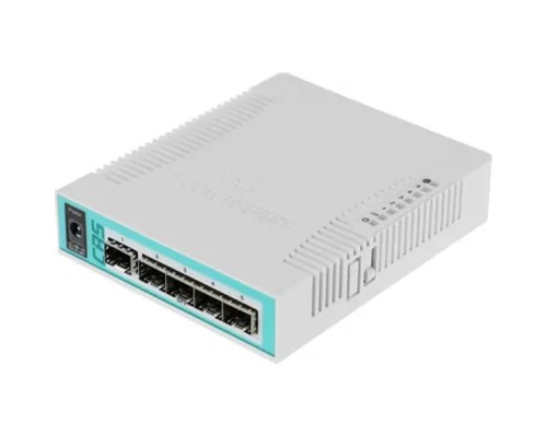 [Сетевое оборудование] MikroTik CRS106-1C-5S Коммутатор L2 Cloud Router Switch with QCA8511 400MHz CPU, 128MB RAM, 1x Combo port (Gigabit Ethernet or SFP), 5 x SFP