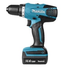 Makita DF347DWE Дрель ак,{14.4В,2х1.5Ач Li-ion,БЗП-10мм,0-400\0-1400об\м,30\15Нм,1.4кг,чем,G-серия}