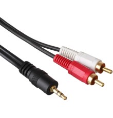 Exegate EX225927RUS Кабель аудио (3.5mm Jack M - 2xRCA M)  2м Exegate, позолоченные разъемы
