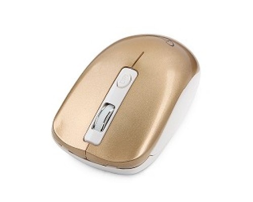 [Мышь] Gembird MUSW-400-G Gold USB { Мышь беспров., 3кн.+колесо-кнопка, 2.4ГГц, 1600 dpi, бесшумный клик}