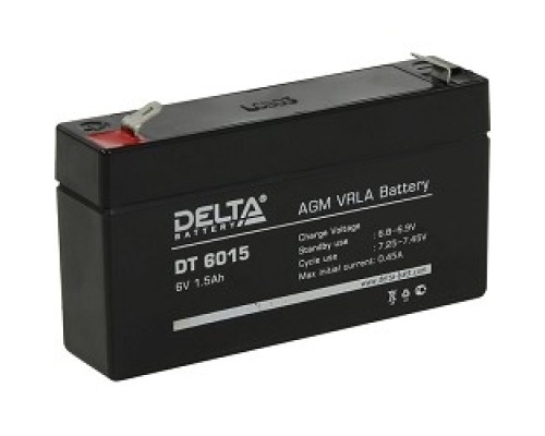 [батареи] Delta DT 6015 (1,5 Ач, 6В) свинцово- кислотный аккумулятор  