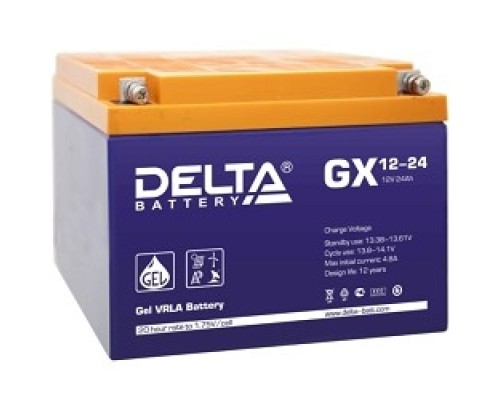 [батареи] Delta GX 12-24 (24 Ач, 12В) свинцово- кислотный аккумулятор  