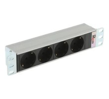 REM Блок розеток Rem-10 без шнура, 4 Schuko, вход IEC 60320 C14, 10A, алюм., 10