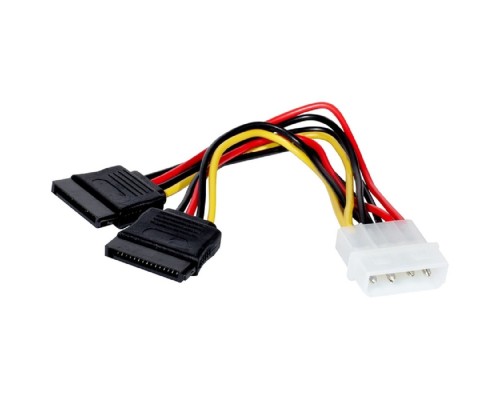 [Переходник] Exegate EX138935RUS Кабель питания 2xSATA (от разъема Molex (IDE)  блока питания), 15см Exegate