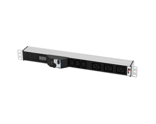 [Аксессуар] REM Блок розеток Rem-32 с авт., и амп., 3 IEC 60320 C13, 3 IEC 60320 C19, 32А, алюм., 19