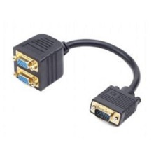 Cablexpert CC-VGAX2-20CM Разветвитель VGA Cablexpert CC-VGAX2-20CM, HD15M/2x15F, 1 компьютер - 2 монитора