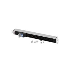 REM Блок розеток Rem-32 с авт., 3 Schuko, 5 IEC 60320 C13, 32А, алюм., 19