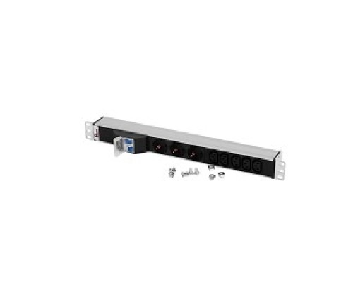 [Аксессуар] REM Блок розеток Rem-32 с авт., 3 Schuko, 5 IEC 60320 C13, 32А, алюм., 19