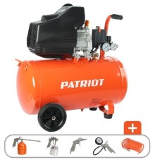 PATRIOT EURO 50-260К Компрессор [525306316] { Мощность: 1.8 кВт; Напряжение: 230В~50Гц; Обороты двигателя: 2850 об/мин; Производительность: 260 л/мин; Объем ресивера: 50 л; Давление: 8 бар; Вес: 28,5}
