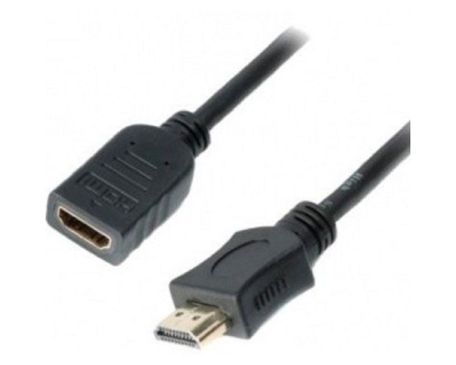 [кабели] Кабель-удлинитель HDMI Cablexpert CC-HDMI4X-0.5M, 19M/19F, v2.0, позол.разъемы, экран, 0.5м, черный, пакет